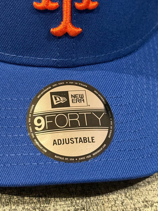 New Era New York Mets 9FORTY Adjustable Cap – MLB World Tour London Series 2024 – Blue/Orange