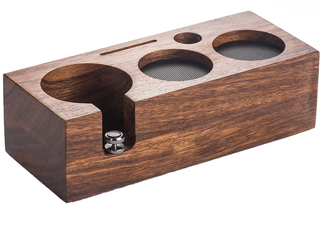 Walnut Espresso Coffee Tamper Station Holder Coffee Bar Organiser