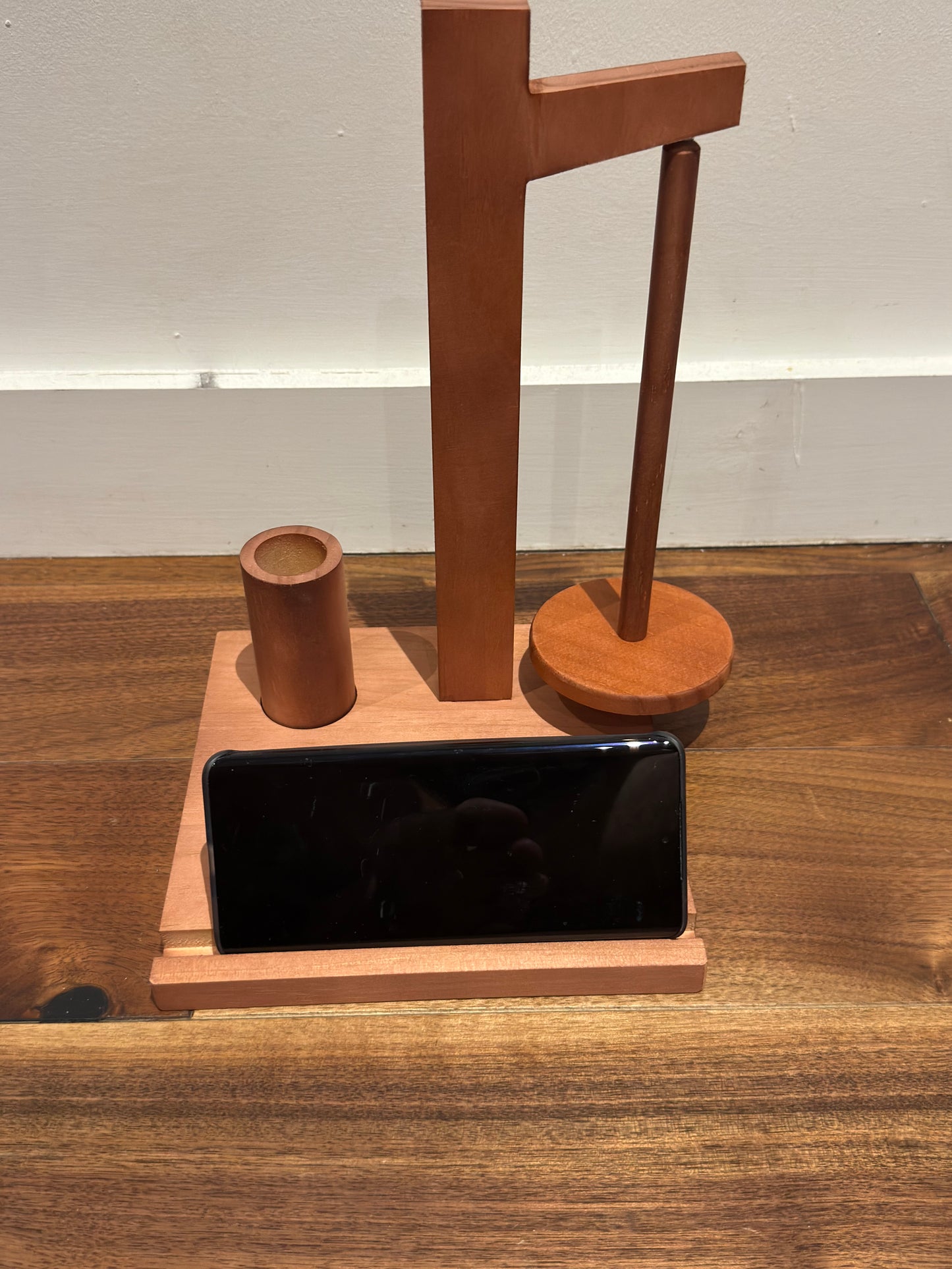 Wooden Yarn Holder & Phone Stand | Knitting & Crochet Organizer | New