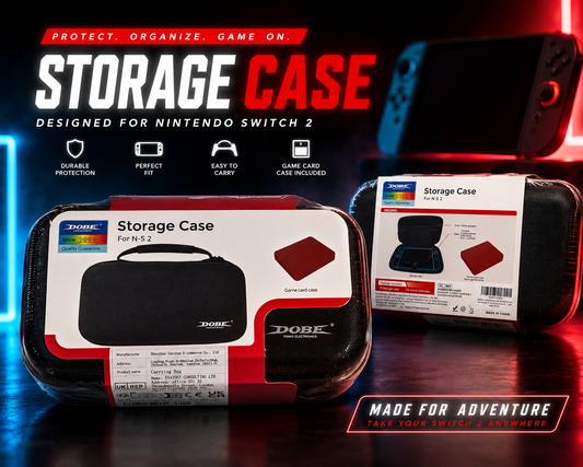 Nintendo Switch 2 Hard Carry Case with Game Card Holder – Protective Travel Storage Bag – Black