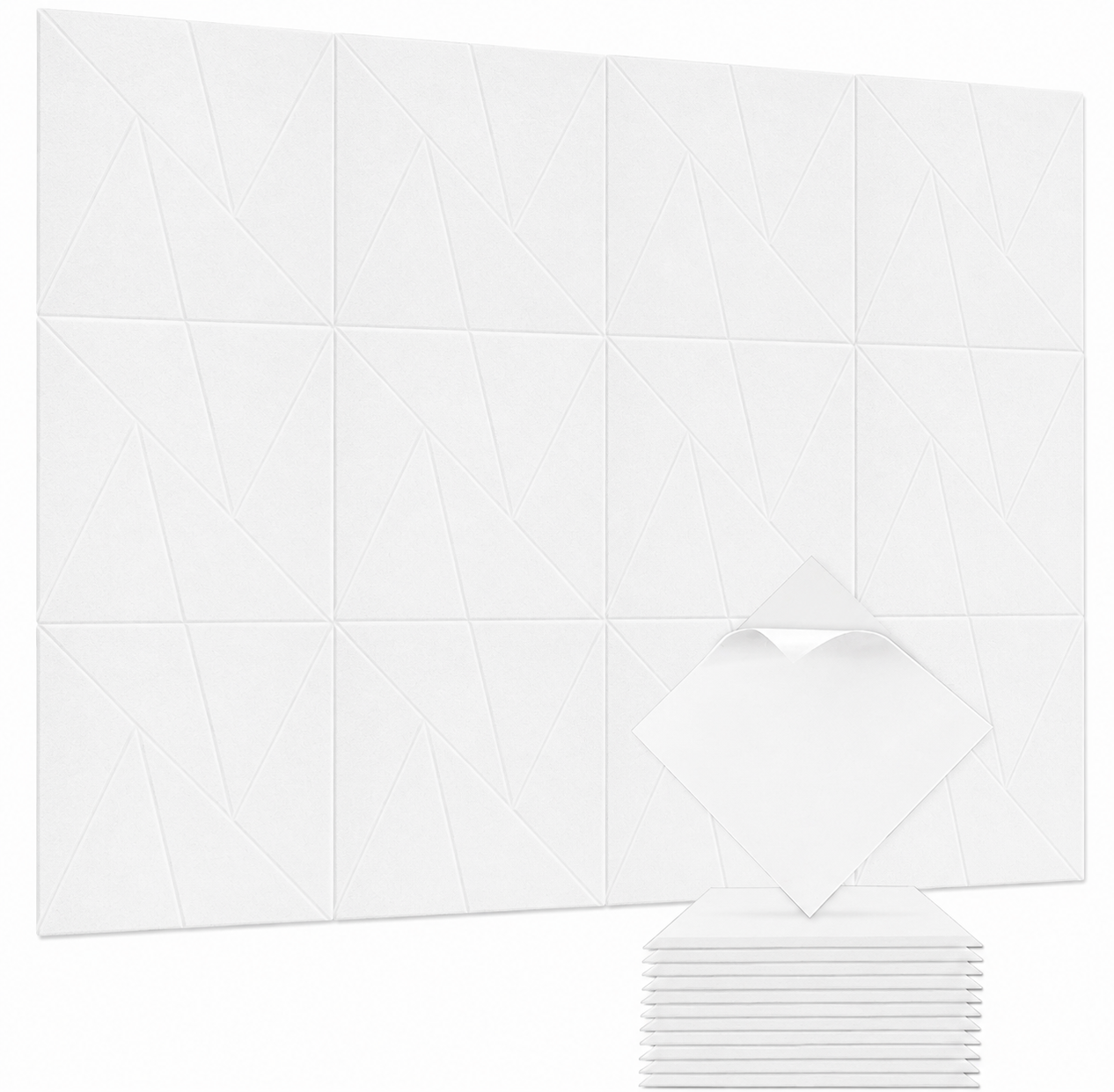 12 Pack White Acoustic Sound Proofing Panels Self Adhesive Wall Tiles Studio Foam